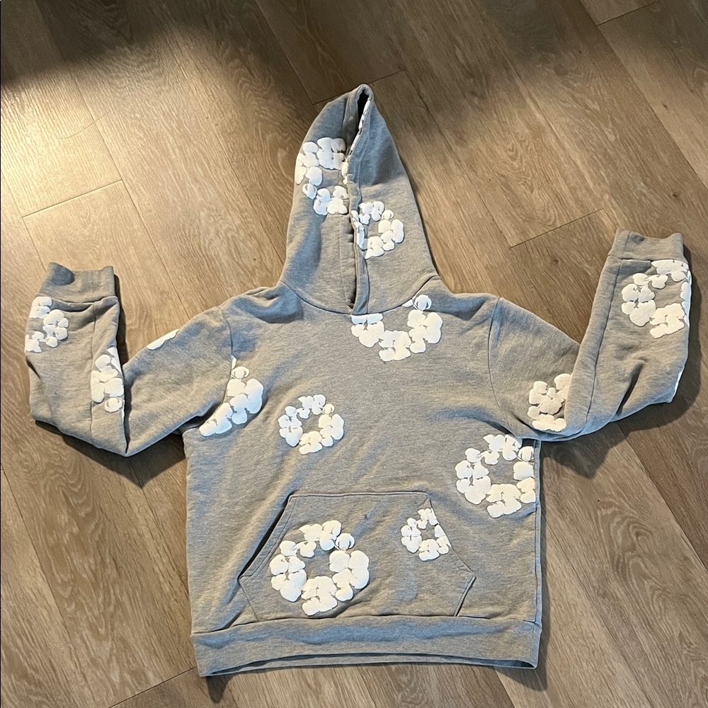 Gray Floral Hoodie